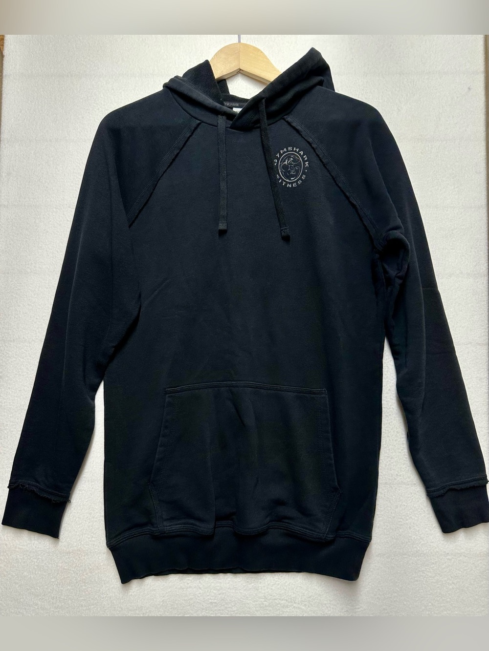 Gymshark Men’s Black Fitness Hoodie S – Logo Athleisure Training P2P 23”